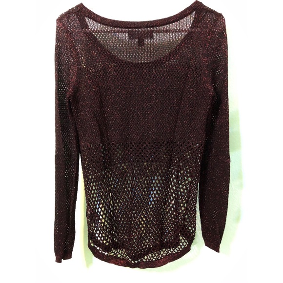 Rock & Republic Red and Black Sparkly Mesh Sweater - Picture 5 of 5